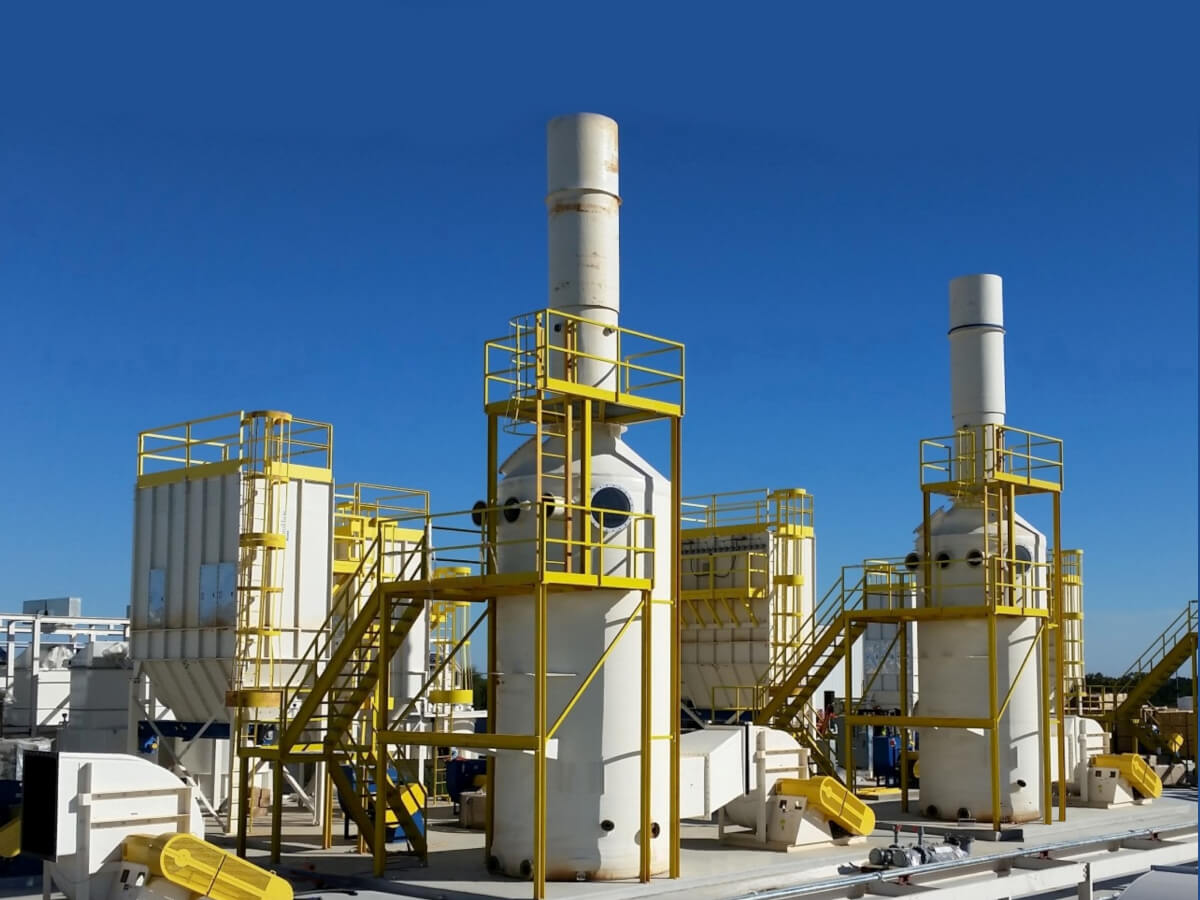 Two Gas Scrubbers Provide Odor Control Treatment on Chemical Gases Extracted from Day Tanks