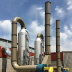 Tandem Acid Gas Scrubbers Remove Acetic Acid from Exhaust at a Manufacturing Plant for Transportation Electrification Industry