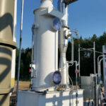 Chlorine Scrubber for HCL and SOX Abatement at Oil Recycling Facility during install