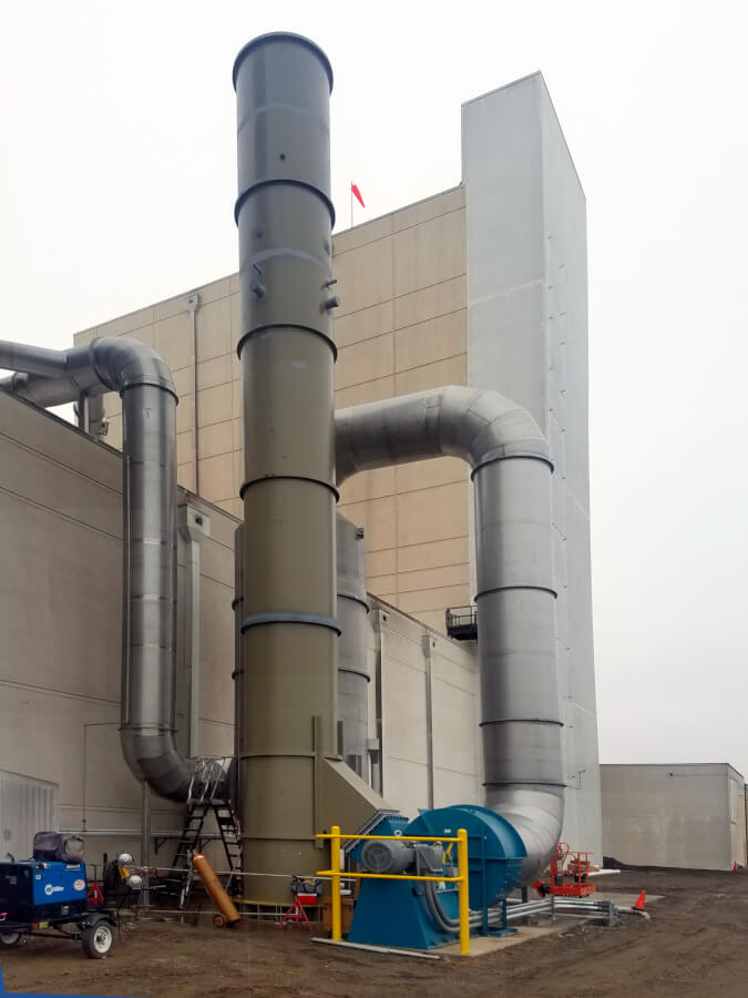 Second MVS-Scrubber System for PM 2.5 Abatement at Food Processing Plant - Side View