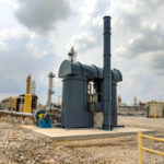 Regenerative Thermal Oxidizer destroys hazardous air pollutants at midstream facility-site view