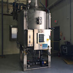Front View of Packed-Bed Sulfuric Acid Scrubber and Automated Controls for Petrochemical Industry