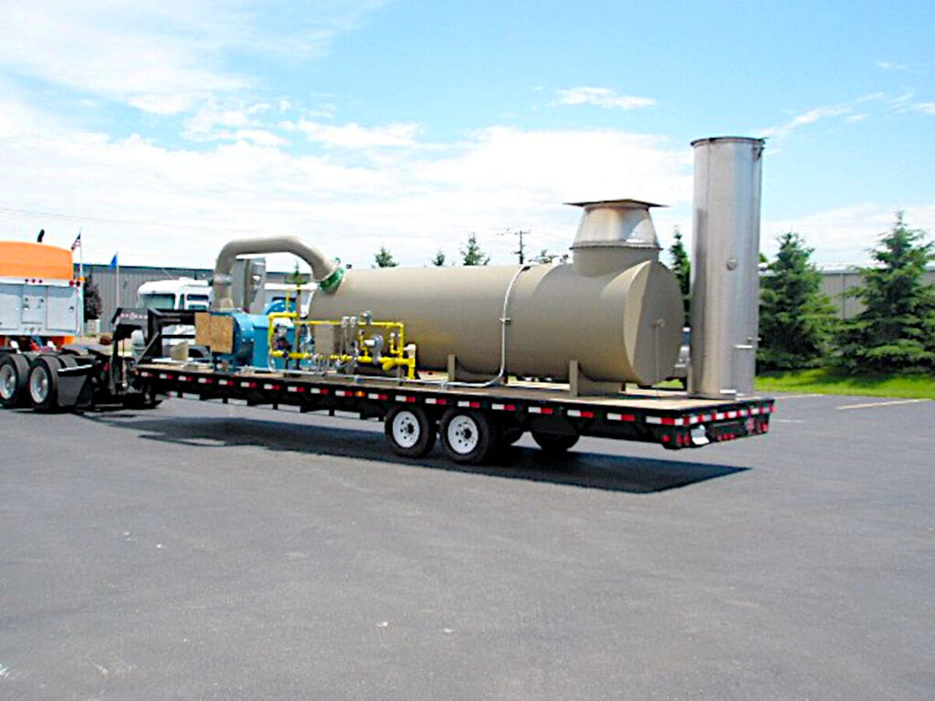 A Portable Thermal Oxidizer Can Be Moved Around by Truck To Any Tanks or Pipelines Needing Off-Gassing Treatment