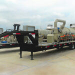A Trailer-Mounted Portable Thermal Oxidizer for VOC Treatment waits to be hauled to an Industrial Site