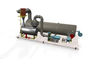Still photo of a 3D model for Pollution Systems Direct-Fired Thermal Oxidizers followed by a Quench and Venturi Scrubber