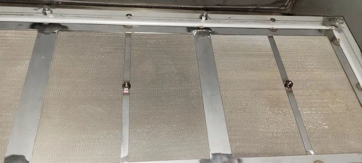 A close up image of silver, rectangular catalyst modules